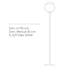 Stojací lampa Isotta z bílého skla, vyrobená v Itálii Viadurini