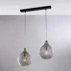 Kovová designová lampa Atlas Glass s křišťálovými závěsnými prvky Viadurini