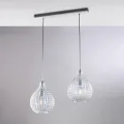 Kovová designová lampa Atlas Glass s křišťálovými závěsnými prvky Viadurini