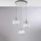 Designová skleněná a kovová lampa vyrobená v Itálii pro stylovou dekoraci - Atlas Viadurini