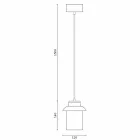 Konstrukční lampa zavěšena v červené keramice vyrobené v Itálii Viadurini