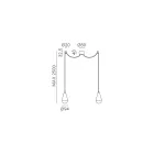 Dvojitá závěsná lampa ze železa a skla Made in Italy – zataženo Viadurini