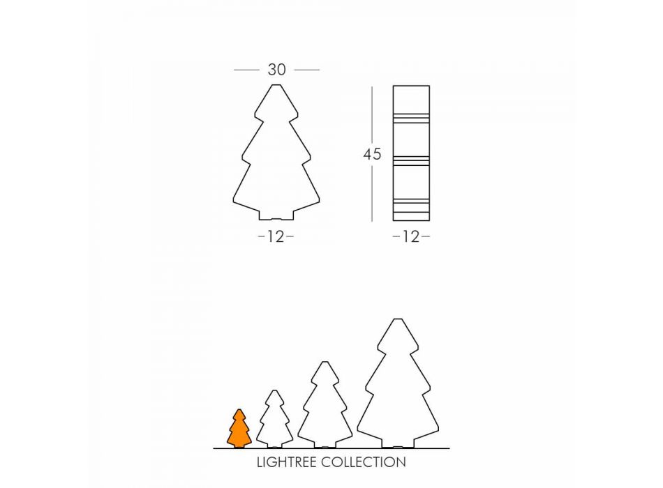 Dekorativní venkovní lampa Slide Lightree Vánoční strom vyrobený v Itálii Viadurini