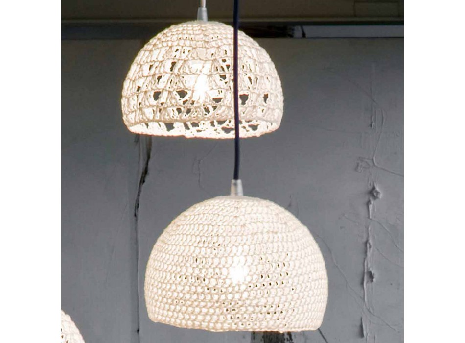 Lampa z bavlny a viskózy zavěšená In-es.artdesign Moderní textury Viadurini