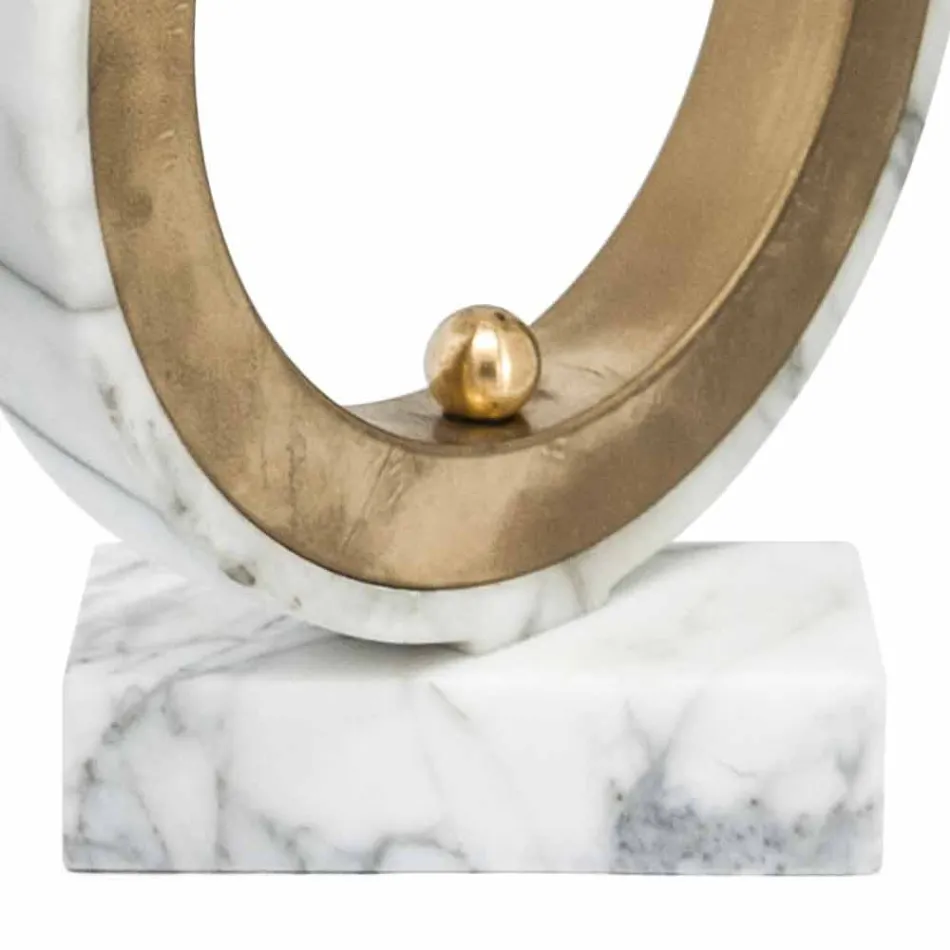 Lampa v bílém mramoru Carrara a mosaz Made in Italy 2 Dimensions - Nazife Viadurini