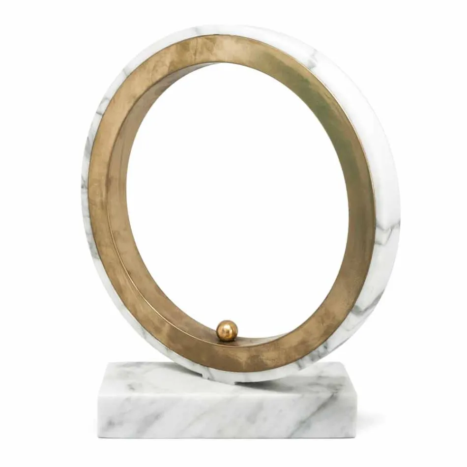 Lampa v bílém mramoru Carrara a mosaz Made in Italy 2 Dimensions - Nazife Viadurini