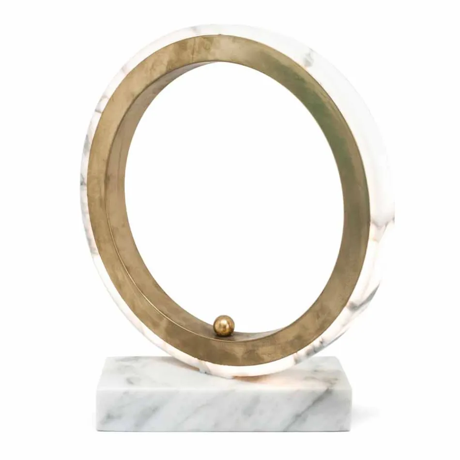 Lampa v bílém mramoru Carrara a mosaz Made in Italy 2 Dimensions - Nazife Viadurini