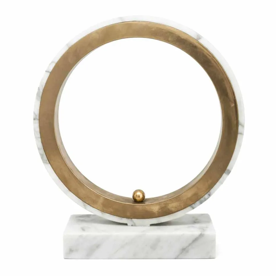 Lampa v bílém mramoru Carrara a mosaz Made in Italy 2 Dimensions - Nazife Viadurini