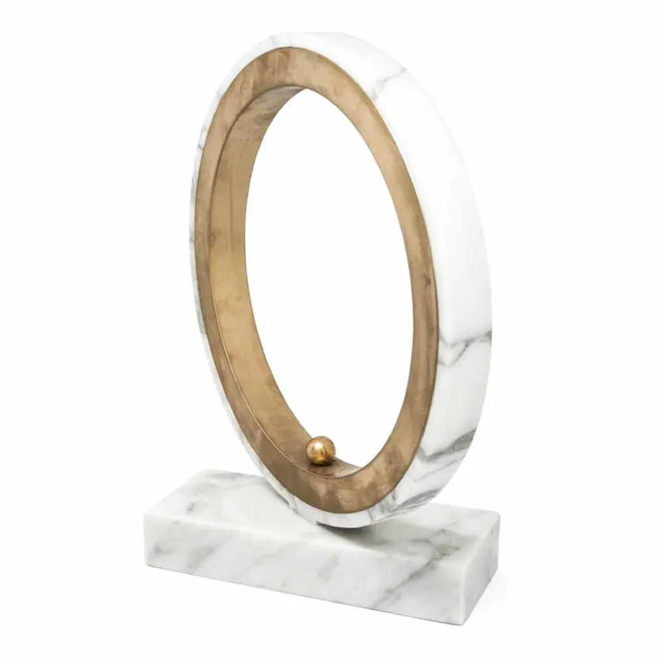 Lampa v bílém mramoru Carrara a mosaz Made in Italy 2 Dimensions - Nazife Viadurini