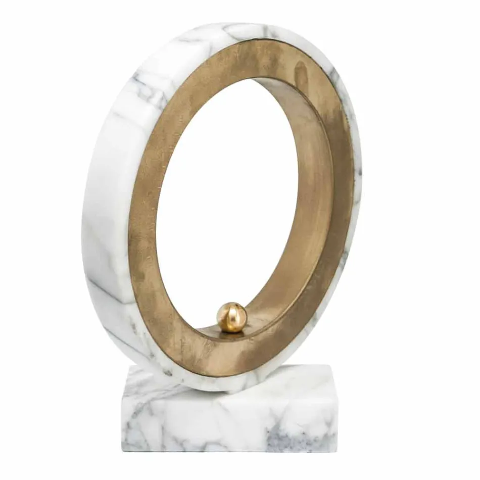 Lampa v bílém mramoru Carrara a mosaz Made in Italy 2 Dimensions - Nazife Viadurini