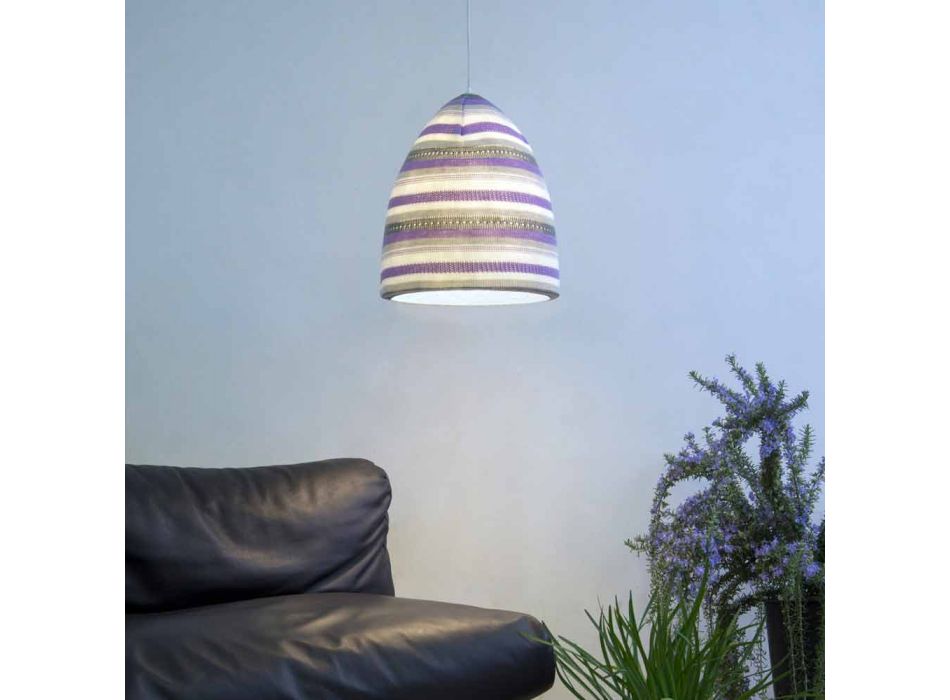 Nebulitní a vlnená závěsná lampa In.es.artdesign Flower Stripe Viadurini
