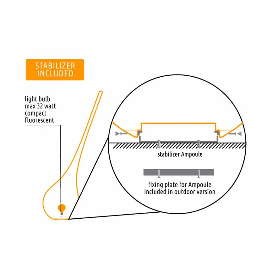 Designová plastová lampa se světelnou vázou na květiny - Ampule od Myyour Viadurini