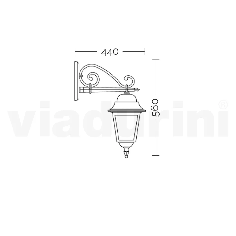 Skleněná lampa s tlakově litou hliníkovou konstrukcí Made in Italy - Scintilla Viadurini