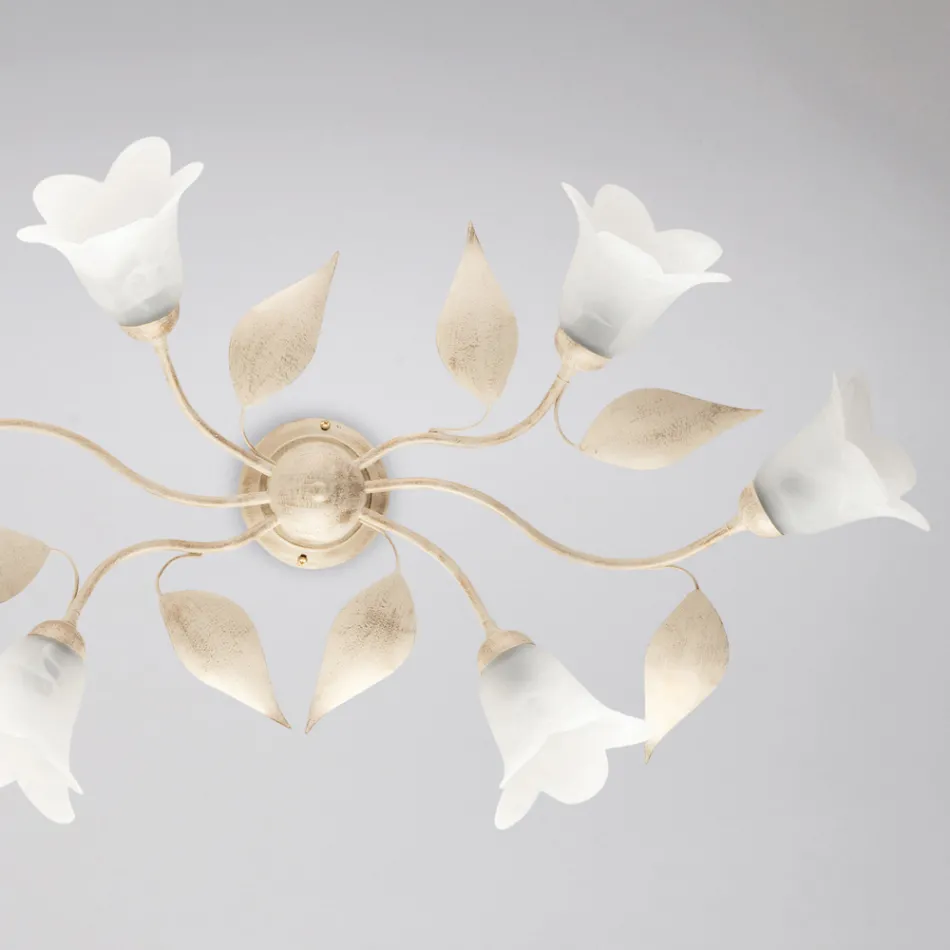 Vyrobeno v Itálii, skleněná a kovová lampa pro stylový nábytek – Sirio Viadurini