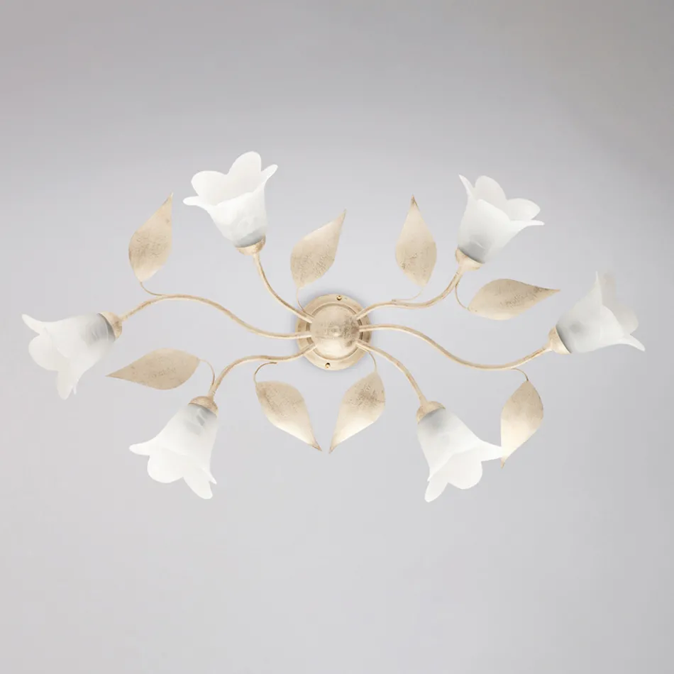 Vyrobeno v Itálii, skleněná a kovová lampa pro stylový nábytek – Sirio Viadurini