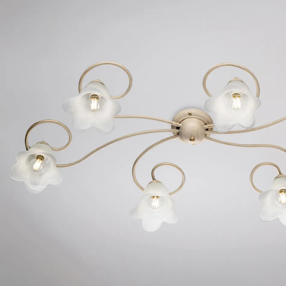 Vyrobeno v Itálii, skleněná a kovová lampa pro rafinované interiéry – Cometa Viadurini