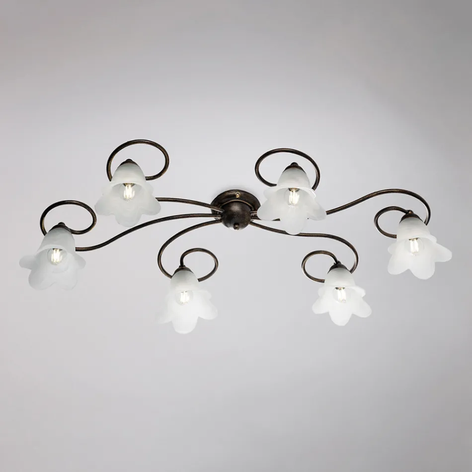 Vyrobeno v Itálii, skleněná a kovová lampa pro rafinované interiéry – Cometa Viadurini