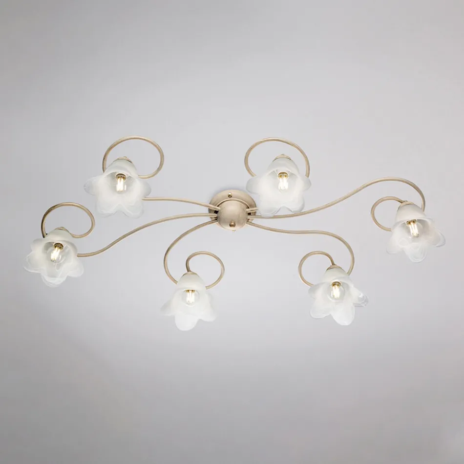 Vyrobeno v Itálii, skleněná a kovová lampa pro rafinované interiéry – Cometa Viadurini