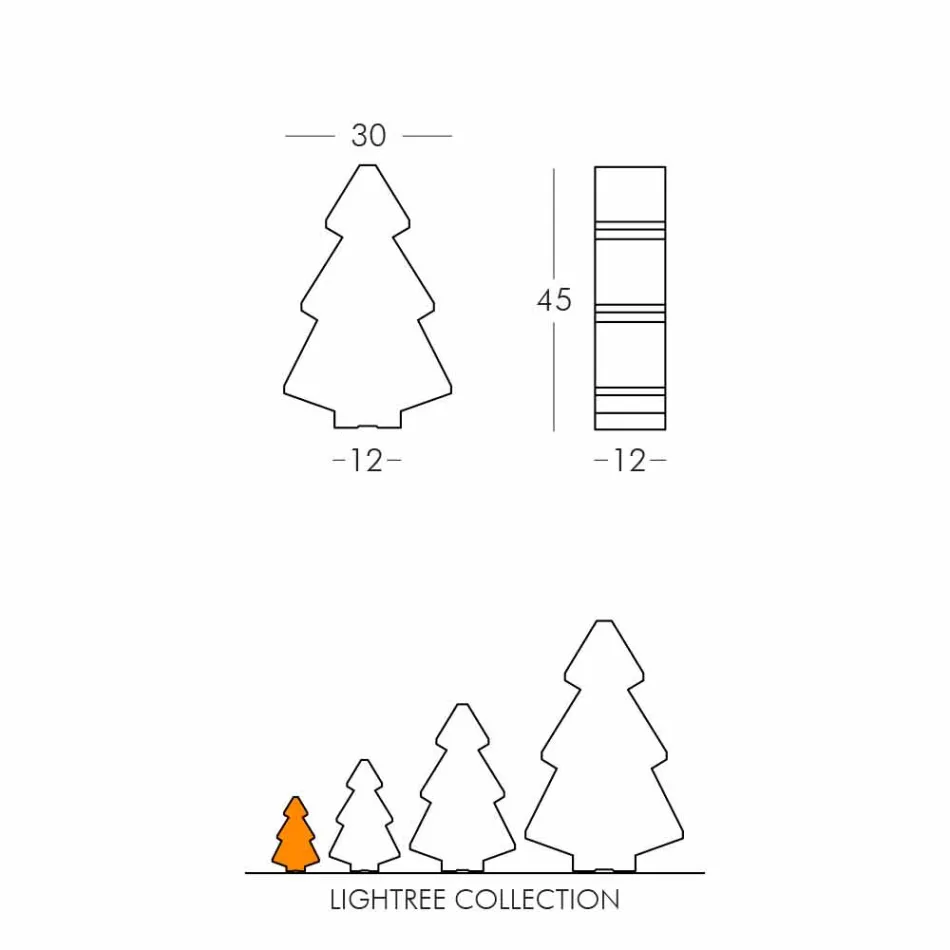 Vnitřní lampa stolu / podlahy Slide Vánoční strom Lightree vyrobený v Itálii Viadurini