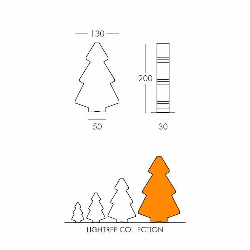 Vnitřní lampa stolu / podlahy Slide Vánoční strom Lightree vyrobený v Itálii Viadurini