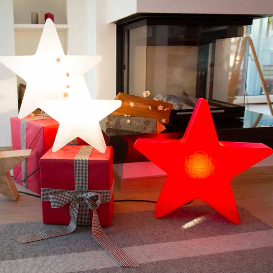 Vnitřní nebo venkovní bílá, červená nebo zelená LED, solární lampa nebo lampa E27 - Natalestar Viadurini