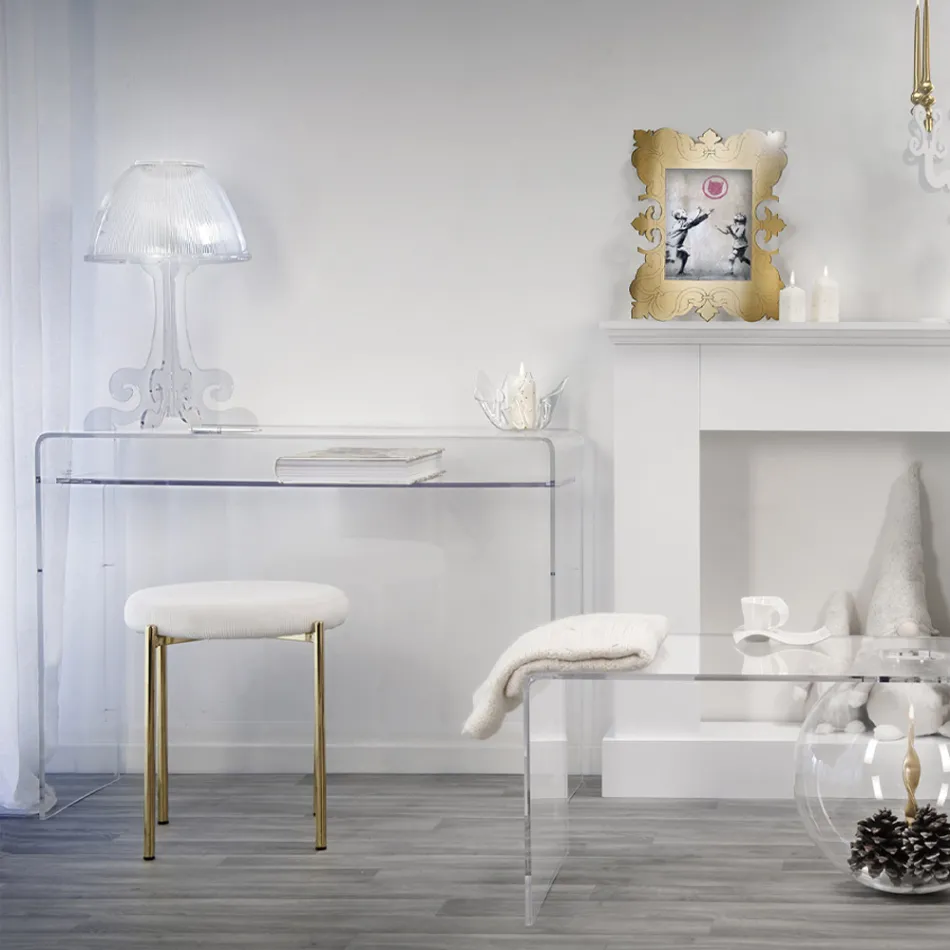 Led stolní lampa z průhledného plexiskla Made in Italy - Odette Viadurini