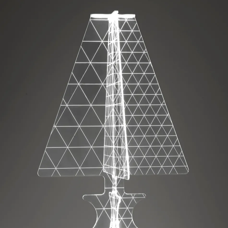 Moderní laserem značená podlahová lampa z plexiskla 3 velikostí - Raissa Viadurini