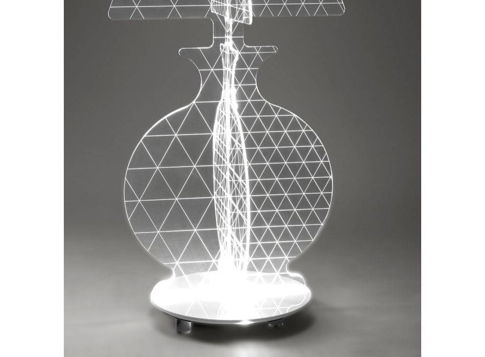 Moderní laserem značená podlahová lampa z plexiskla 3 velikostí - Raissa Viadurini