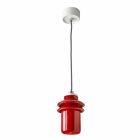 Moderní závěsná lampa v červené keramice vyrobená v Itálii v Itálii Viadurini
