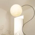 Moderní bílá stojací lampa nebulit In-es. Design Luna H210cm Viadurini