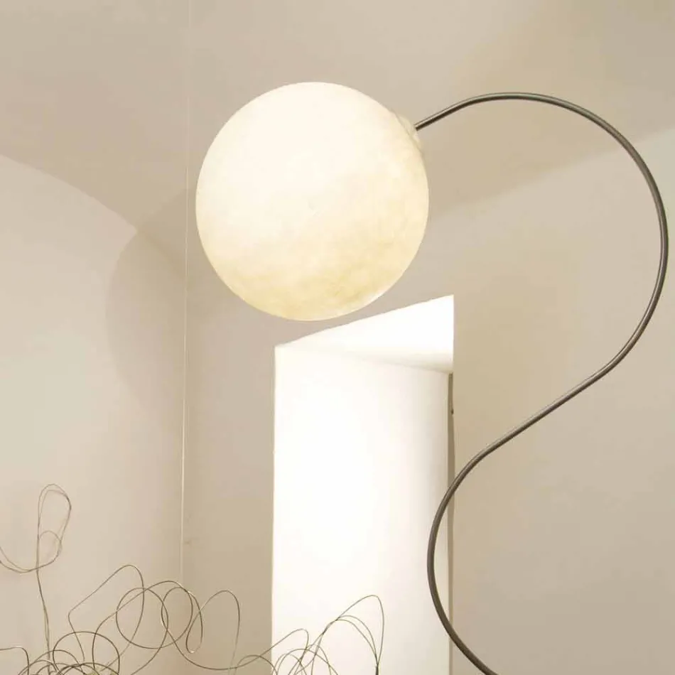 Moderní bílá stojací lampa nebulit In-es. Design Luna H210cm Viadurini
