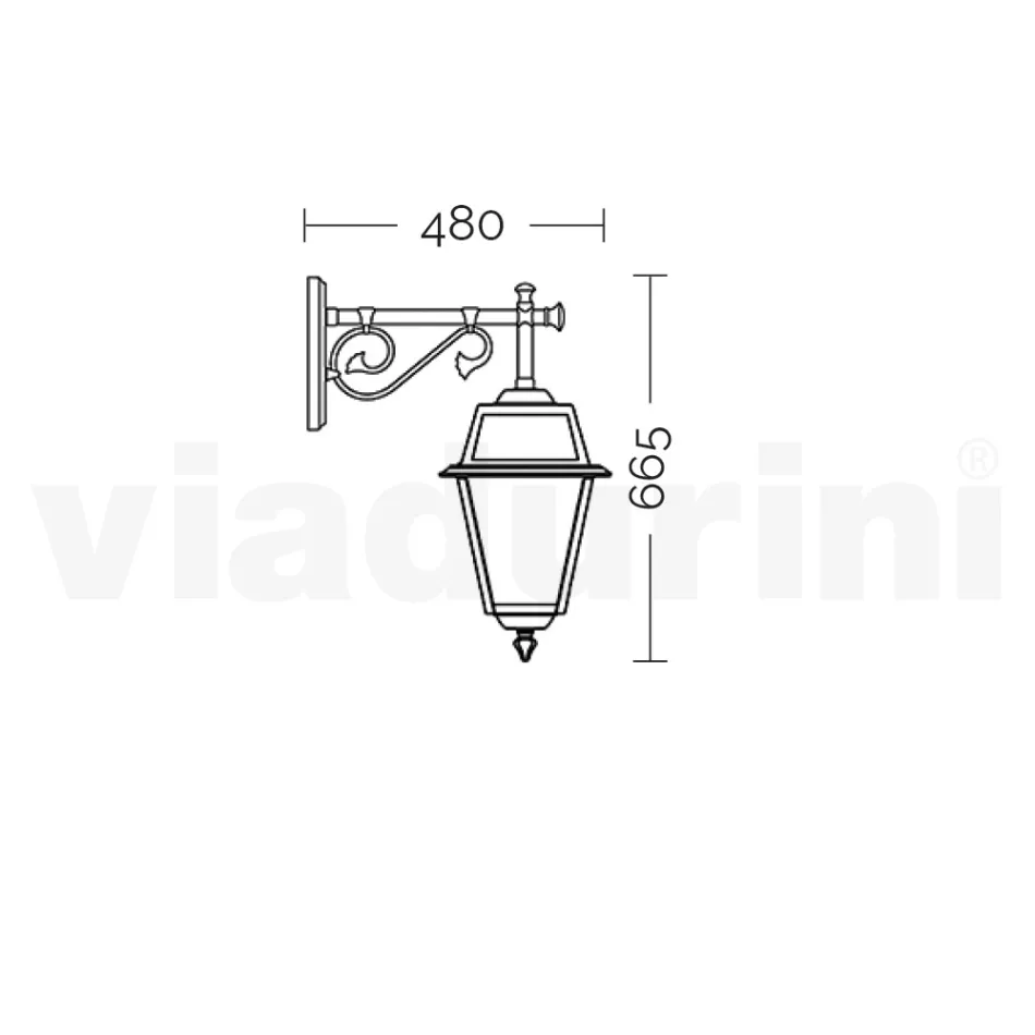 Venkovní nástěnné svítidlo ve vintage stylu z hliníku Made in Italy - Doroty Viadurini