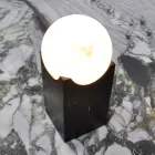 Obdélníková lampa s bílou koulí a mramorovou základnou Made in Italy - Koshi Viadurini