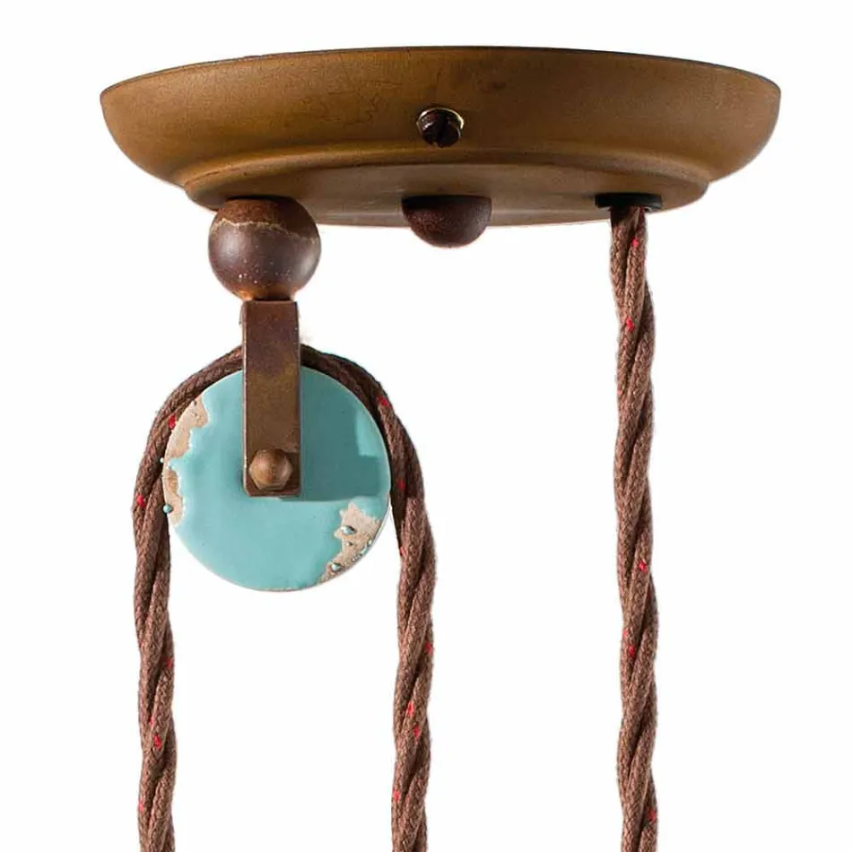 country a dolů lampa v kovovém a keramické řemesel Evelyn Viadurini