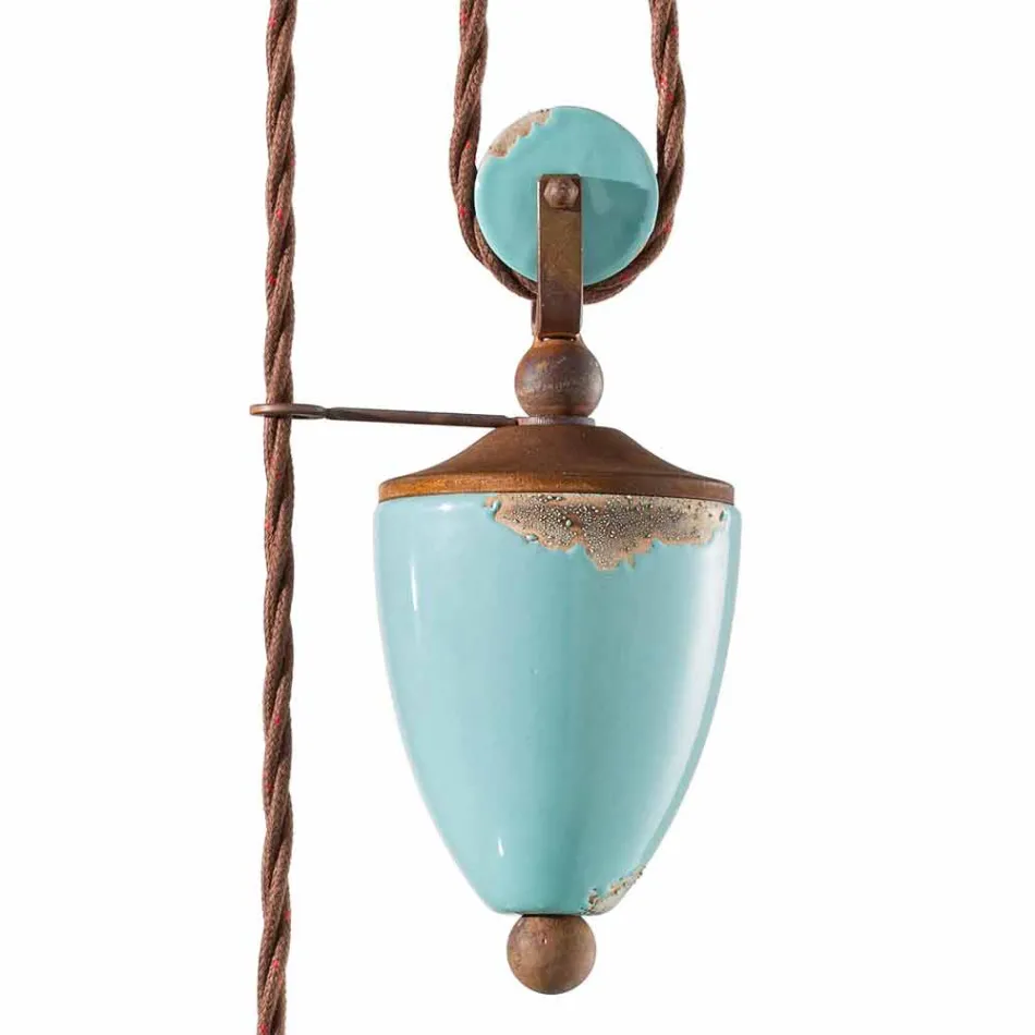 country a dolů lampa v kovovém a keramické řemesel Evelyn Viadurini