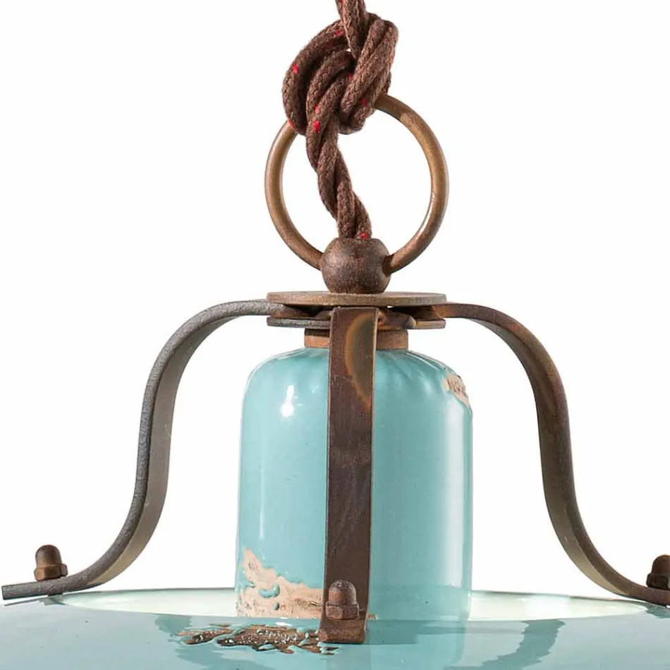 country a dolů lampa v kovovém a keramické řemesel Evelyn Viadurini