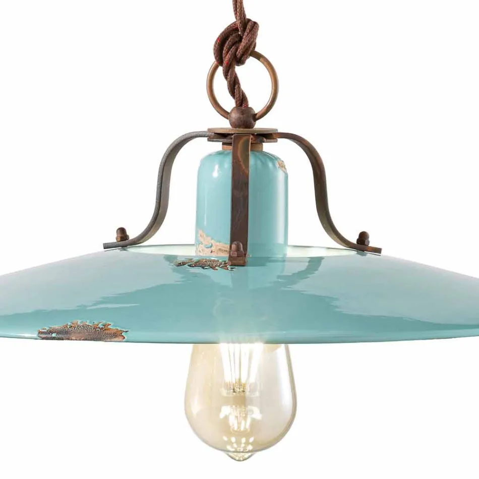 country a dolů lampa v kovovém a keramické řemesel Evelyn Viadurini