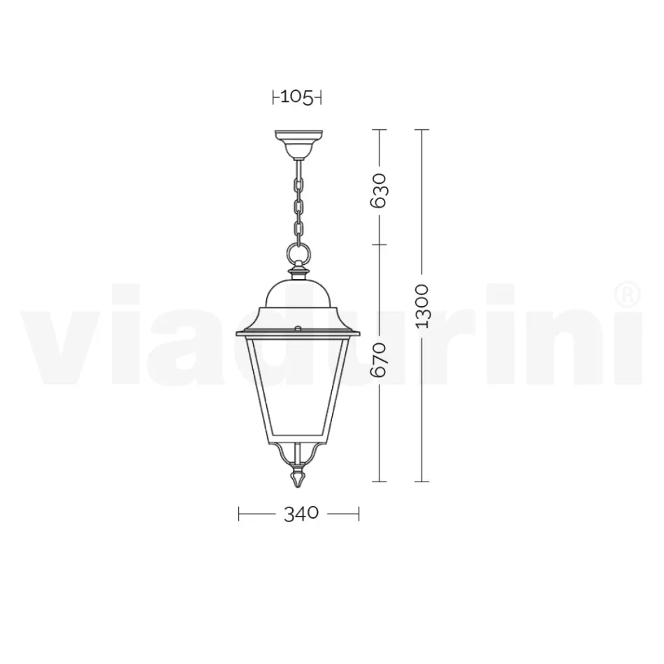 Venkovní závěsné svítidlo z hliníku a skla Made in Italy - Bonaria Viadurini