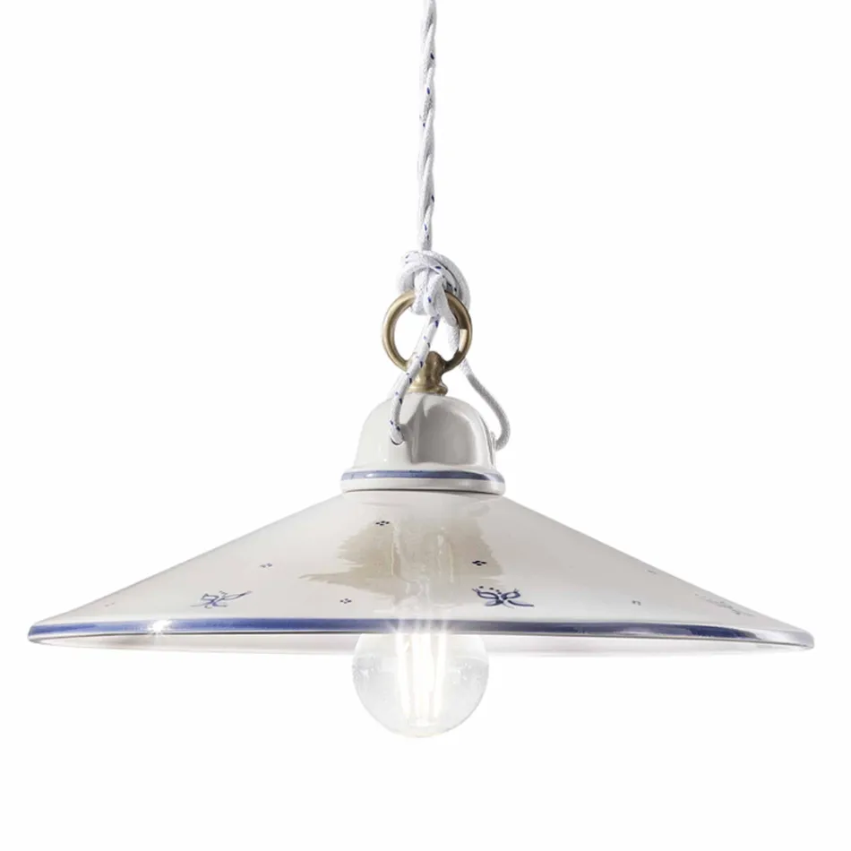 Závěsná lampa z ručně malované keramiky a železa 3 velikosti - Asti Viadurini