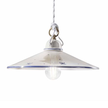 Závěsná lampa z ručně malované keramiky a železa 3 velikosti - Asti Viadurini