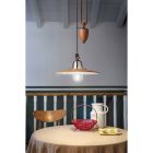 Ups and Downs Závěsná lampa ze železa a ruční surové keramiky - Bologna Viadurini