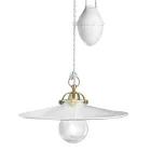 Závěsné svítidlo nahoru a dolů ze železa a lesklé keramiky 2 velikosti - Asti Viadurini