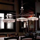 Závěsná lampa 3 světla Vintage keramika a ručně vyrobená žehlička - Alessandria Viadurini