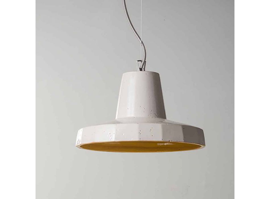 Závěsná lampa 30 cm, v mosazi a toskánské majolice, Rossi Toscot