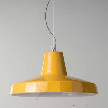 Závěsná lampa 42 cm v mosazi a toskánské majolice Rossi - Toscot