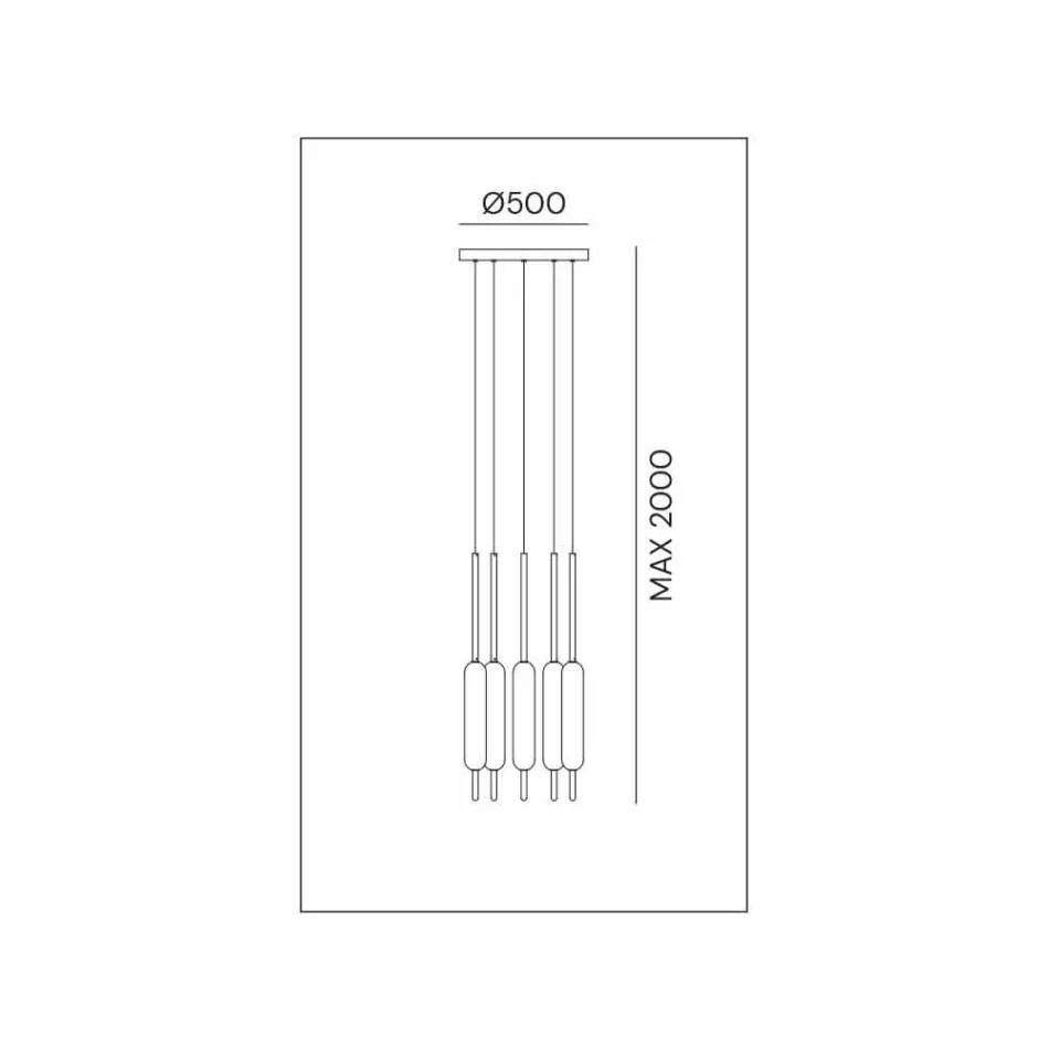 Závěsná lampa s 1, 3 nebo 6 světly v mosazném moderním designu - Typha od Il Fanale Viadurini
