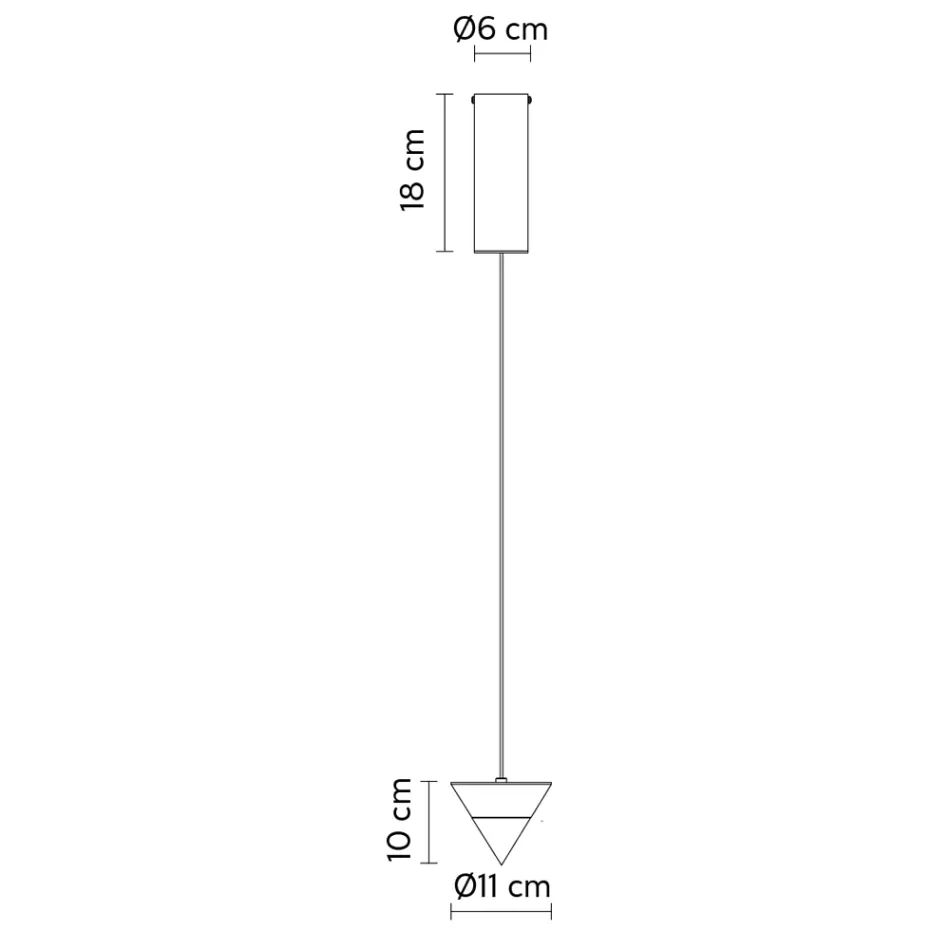 Závěsná lampa s černým hliníkovým drátem a velkým designovým kuželem - Mercado Viadurini