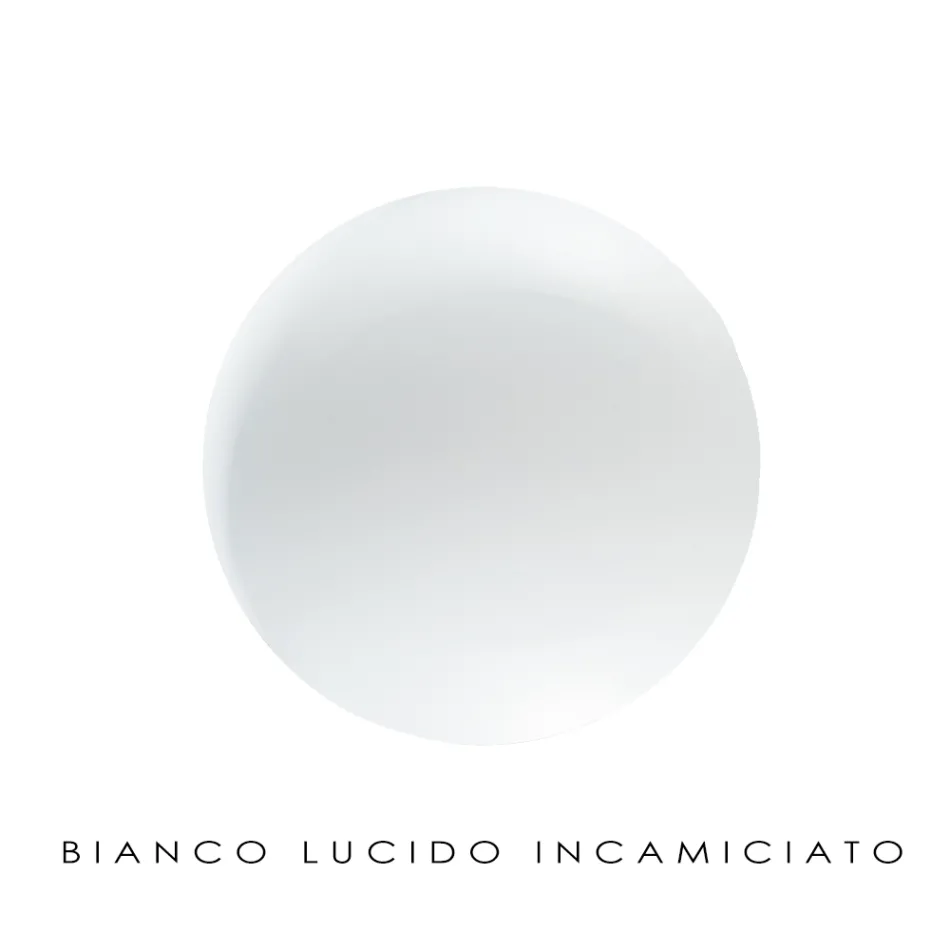 Ručně vyráběná závěsná lampa z foukaného bílého benátského skla - sníh Viadurini