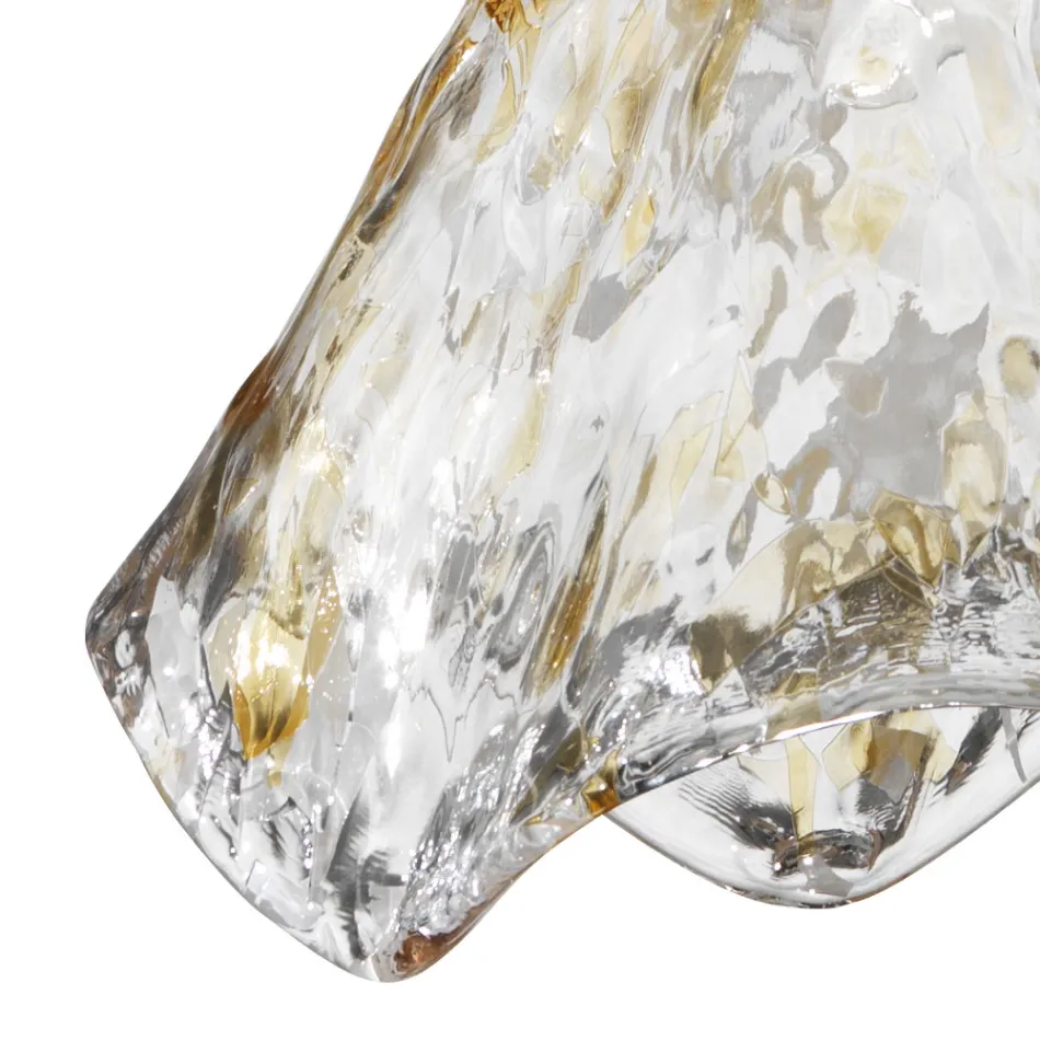 Ručně vyráběná závěsná lampa z foukaného benátského skla 35 46 cm - Mary Viadurini