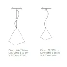 Ručně vyráběná závěsná lampa z foukaného benátského skla 35 46 cm - Mary Viadurini